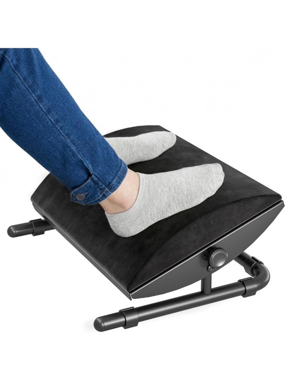 Memory Foam Foot Rest Under Desk, Adjustable Tilt & Durable Steel Base